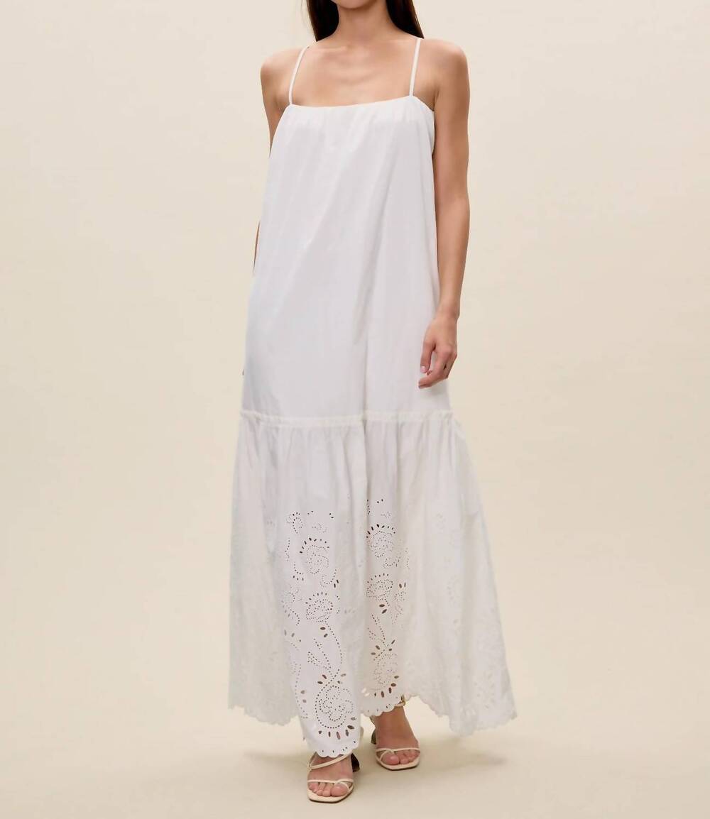 NEW REBECCA TAYLOR brielle poplin eyelet maxi dress in white